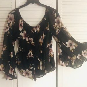 Off the shoulder floral blouse